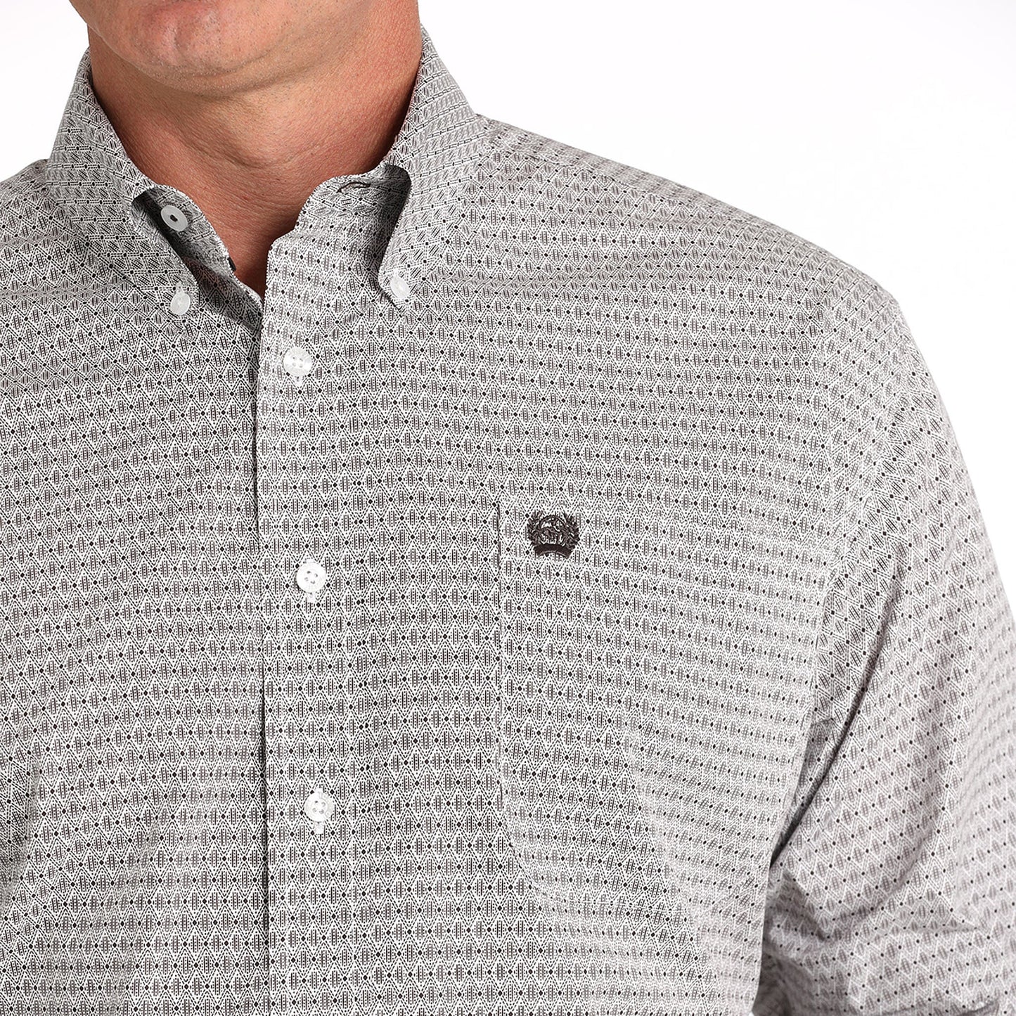 Cinch Black/White Diamond Print Shirt