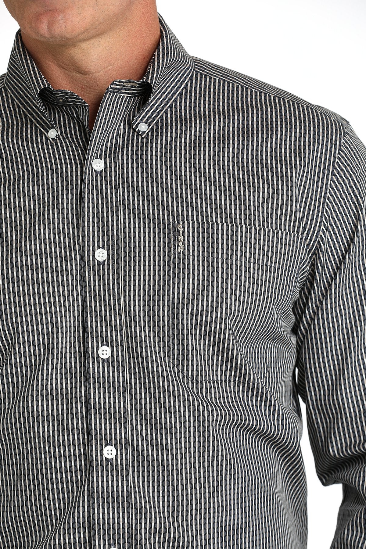 Cinch Black Stripe Shirt Modern Fit