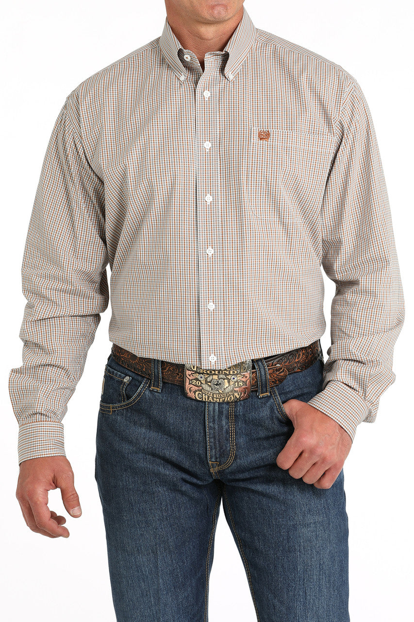 Cinch White/Brown Plaid Shirt