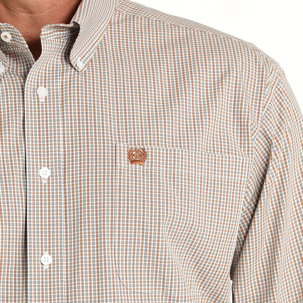 Cinch White/Brown Plaid Shirt