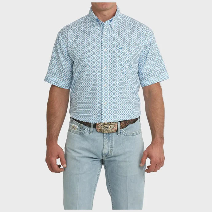 Cinch Arenaflex Blue Print SS Shirt