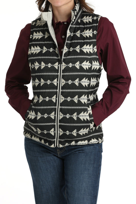 Cinch Women's Black & White Reversible Vest