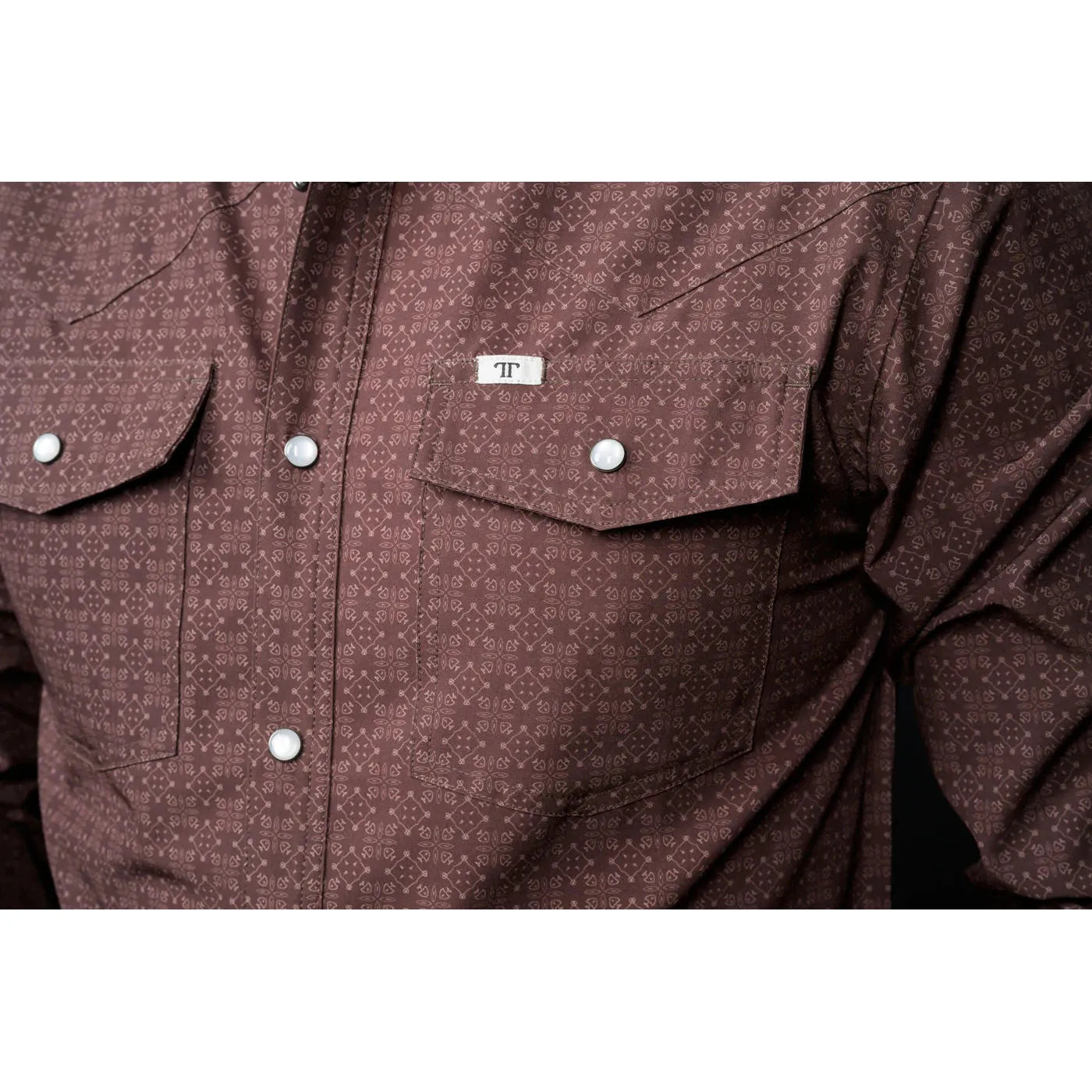 Ferrell Collins Brown Long Sleeve Snap