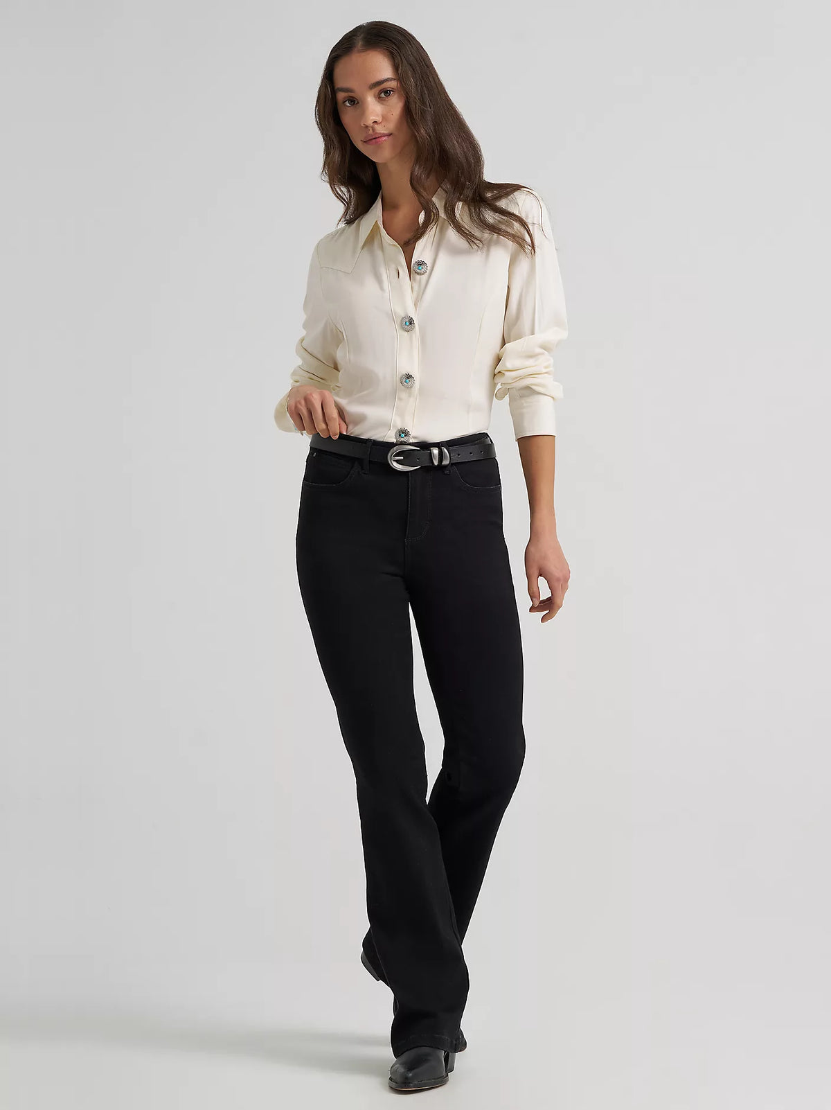 Wrangler Ivory Concho Button Shirt