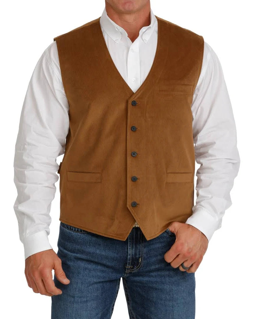 Cinch Mens Tan Corduroy Vest