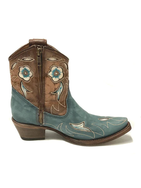 Corral Blue Shedron Inlay Bootie