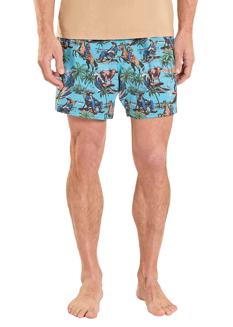 Rock&Roll Cowboy Print Swim Shorts