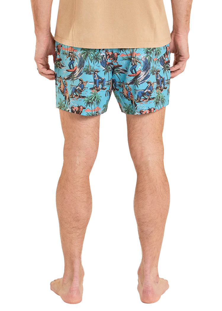 Rock&Roll Cowboy Print Swim Shorts