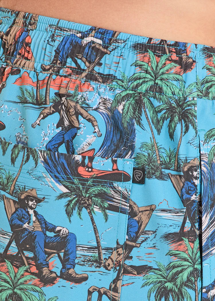 Rock&Roll Cowboy Print Swim Shorts