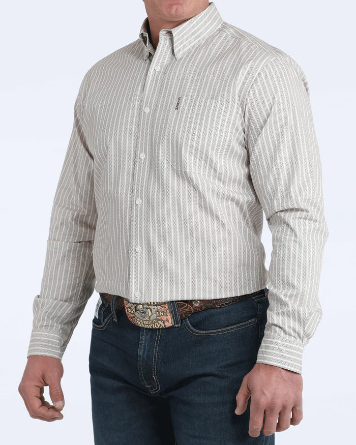 Cinch Cream/Brown Modern Fit Shirt