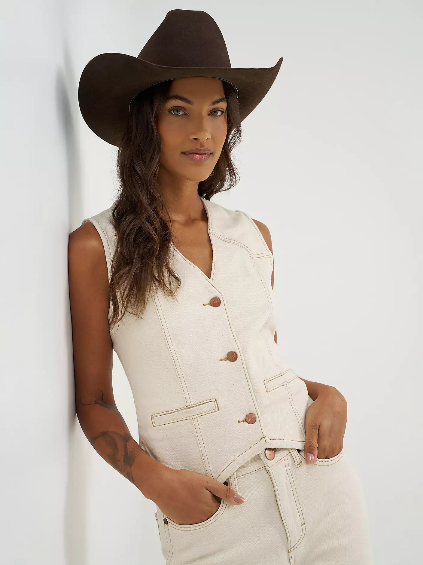 Wrangler Cream Denim Vest