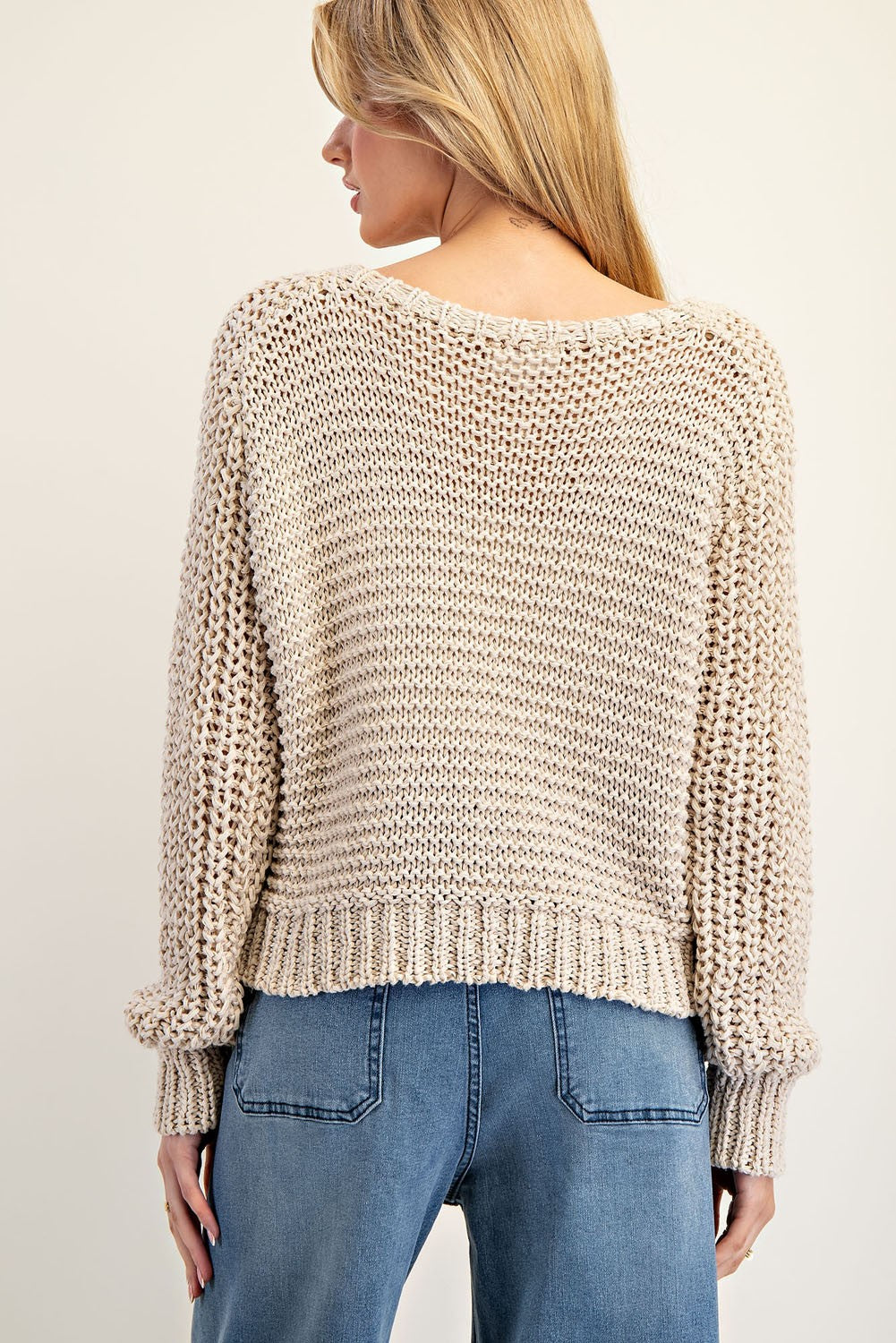 Eesome  Crochet Long Sleeve Sweater