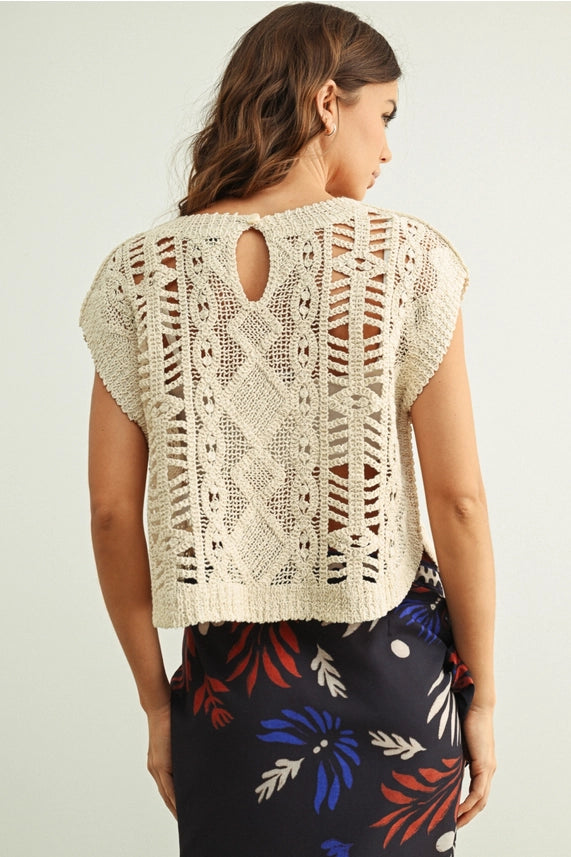Miou Muse Crochet Knit Top - Petticoat Junction