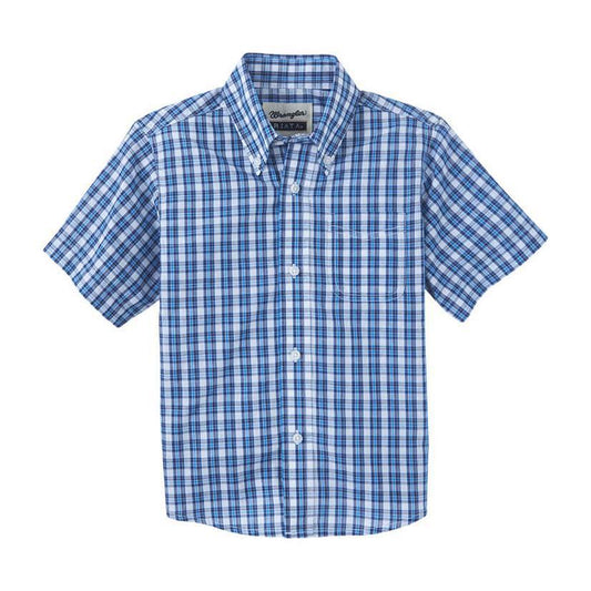 Wrangler Boy's Blue Plaid Shirt