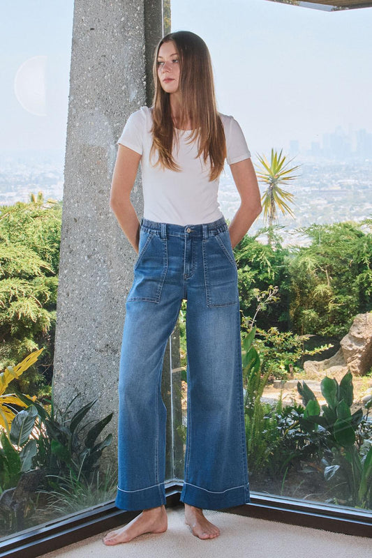 Vervet High Rise Baggy Cuffed Wide Leg