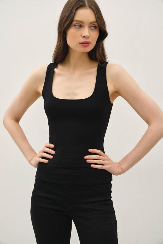 Be Cool Black Ultra Soft Double Lined Tank