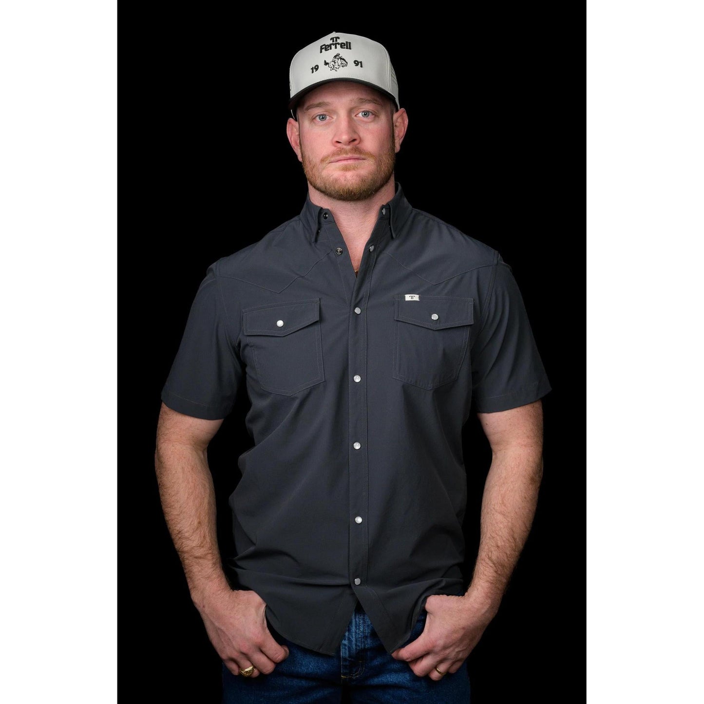 Ferrell Grey Short Sleeve Snap Shirt
