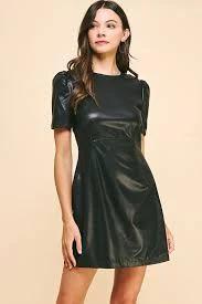 Pinch Black Fitted Faux Leather Dress