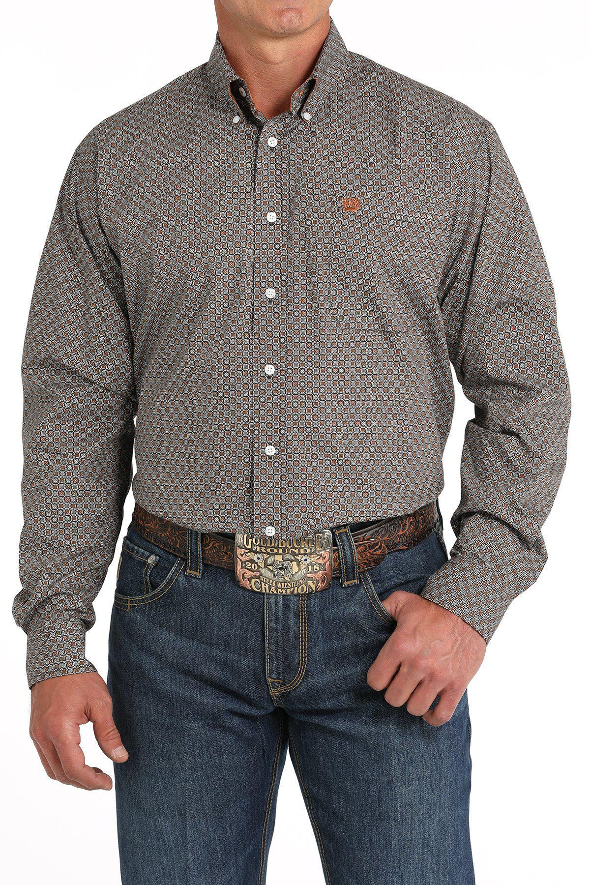 Cinch Brown Print Shirt