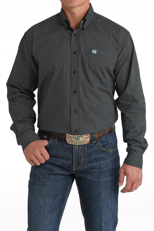 Cinch Black Geo Print Shirt