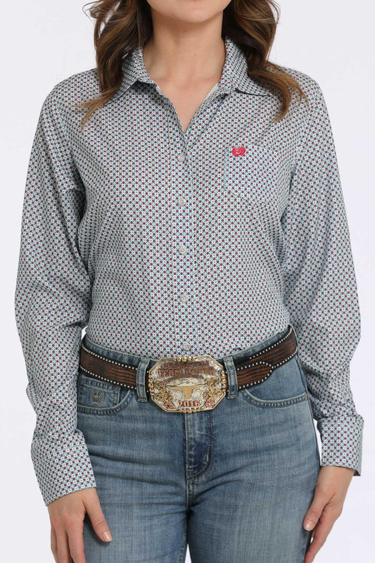 Cinch Wn Arenaflex Medallion Print Shirt