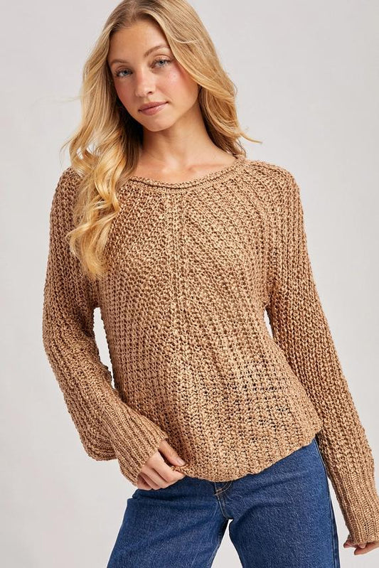 Bluivy Open Knit Sweater Mocha