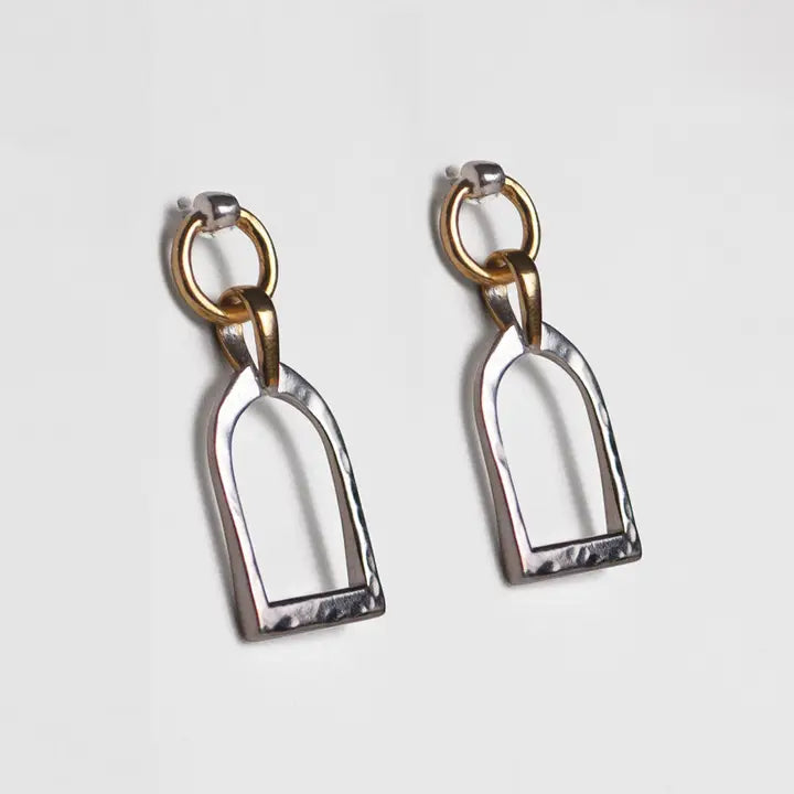 UE-Denby Riding Stirrup Earrings Two Tone
