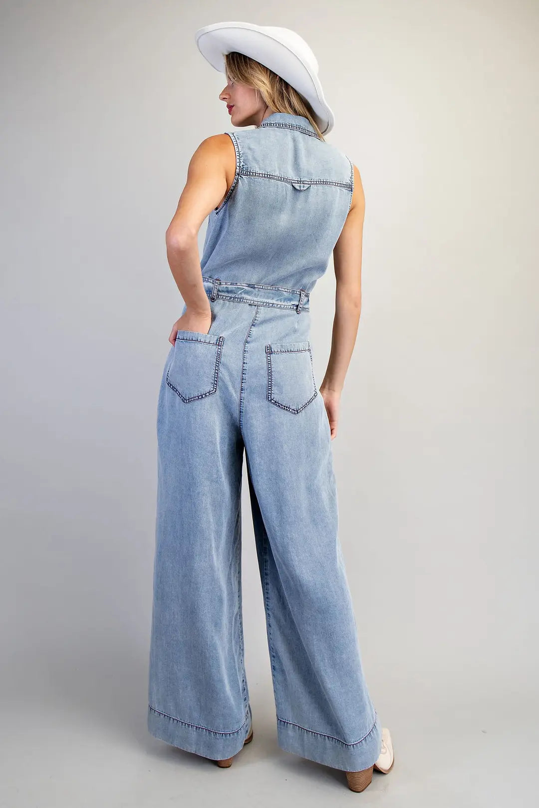 Eesome Washed Denim Jumpsuit