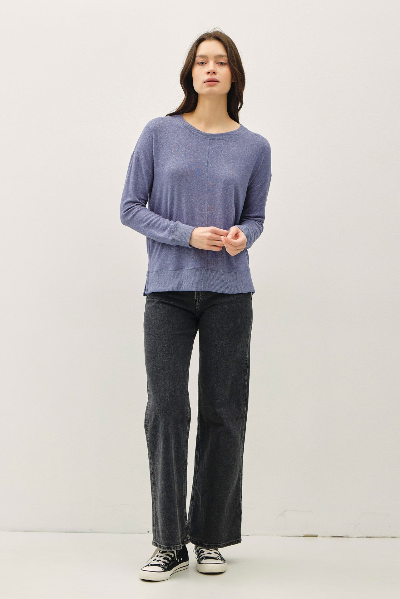 Be Cool Denim Round Neck Sweater
