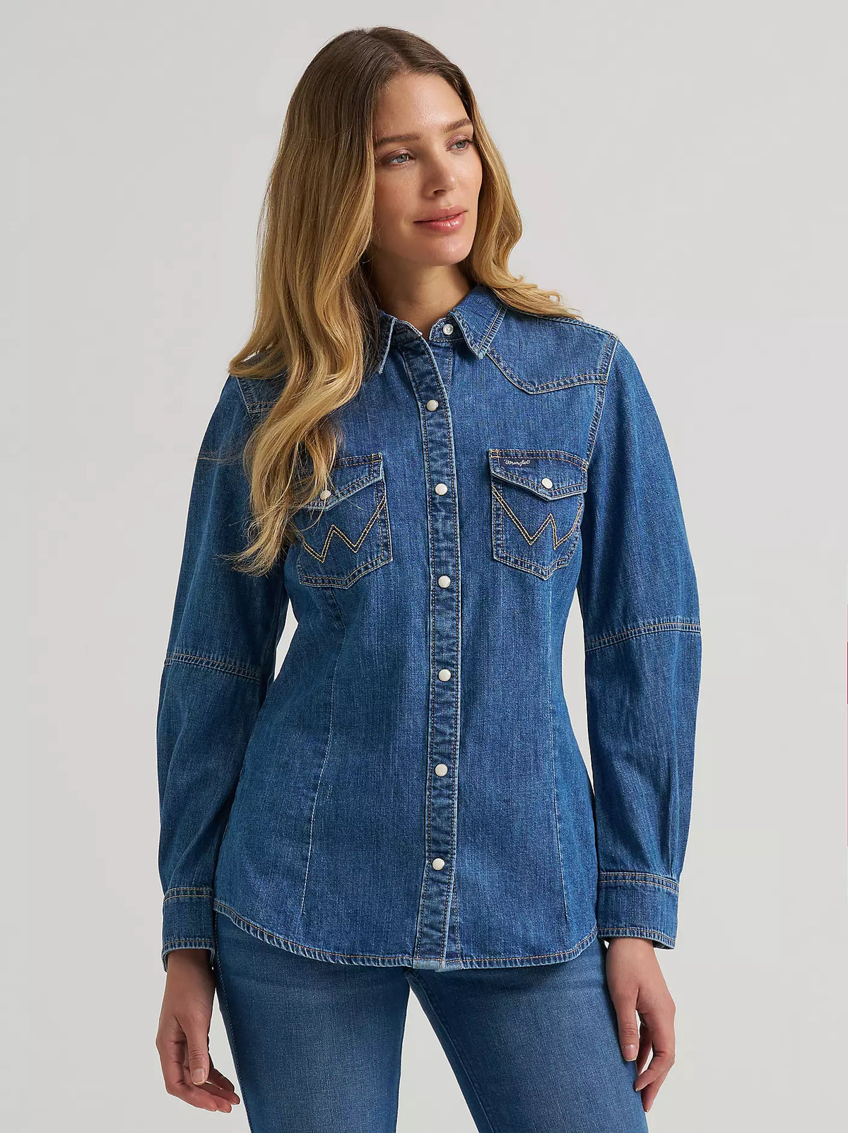 Wrangler Denim Barrel Snap Top