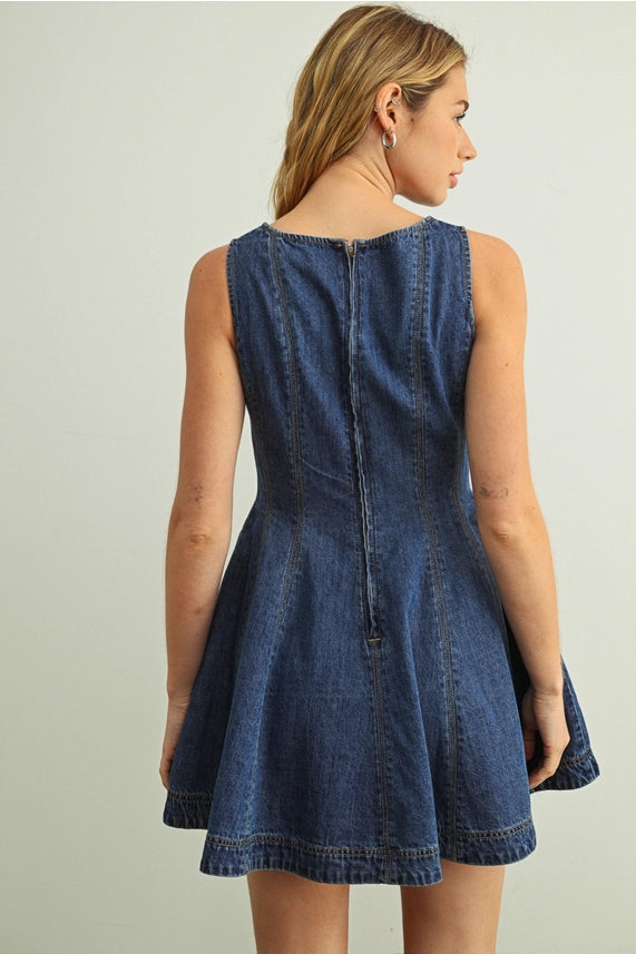 Miou Muse Denim Mini Dress - Petticoat Junction