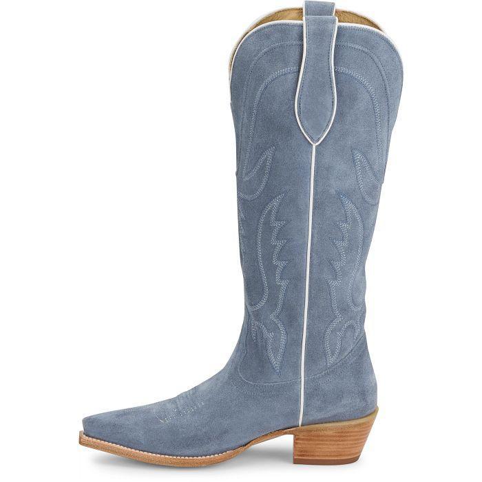 Tony Lama Liz Cornflower Blue Suede Boot