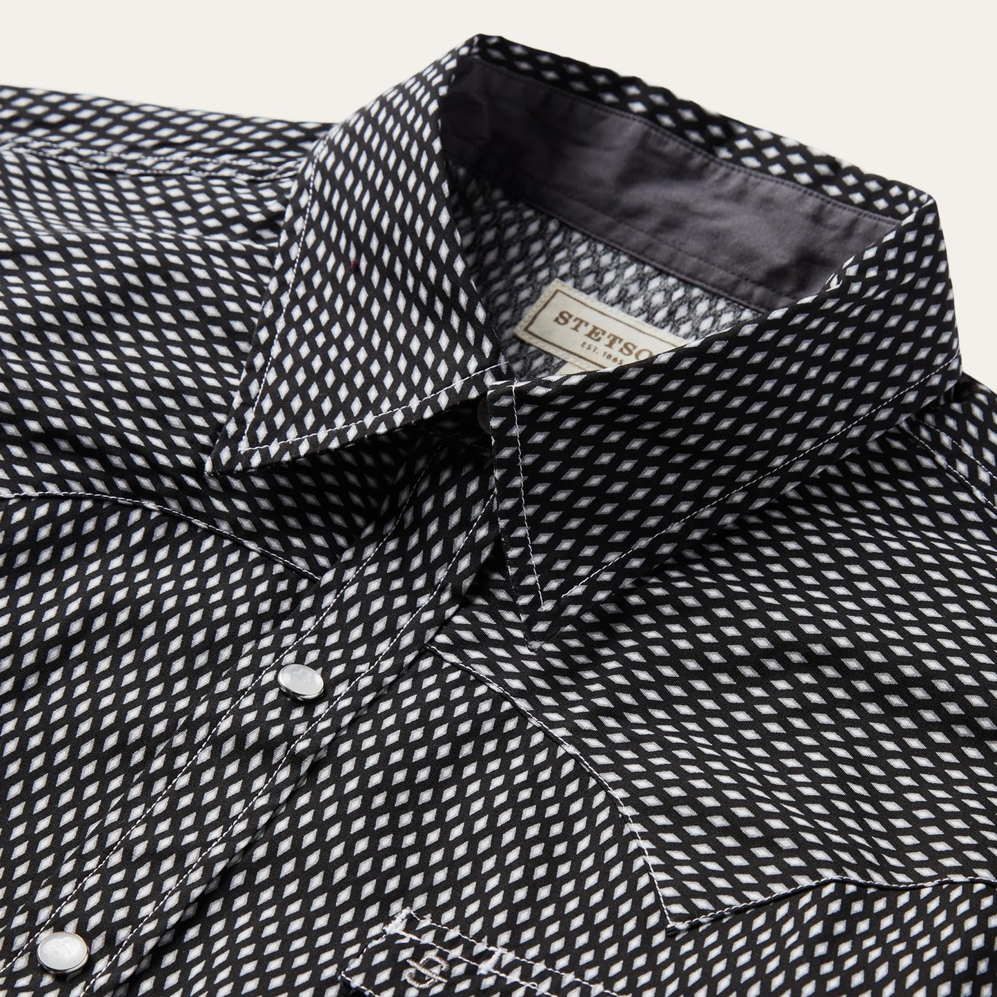 Stetson Men's Black Diamond Print Shirt