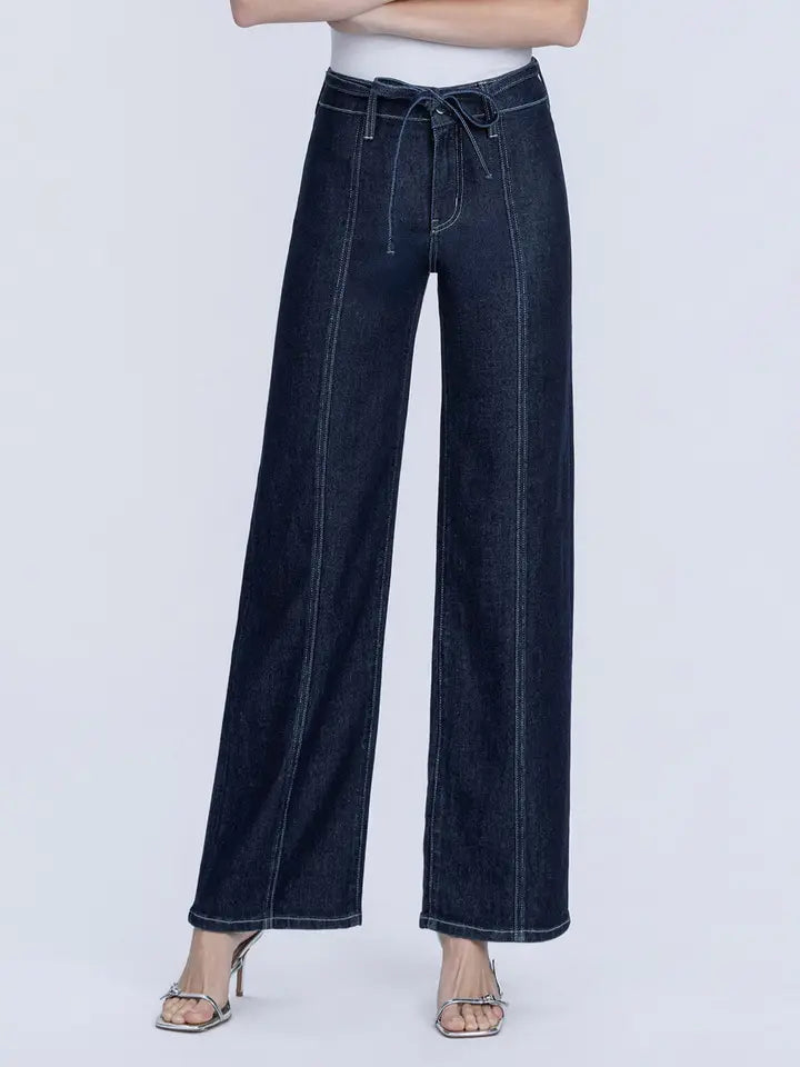 Vervet High Rise Dk Wash Tie Jean