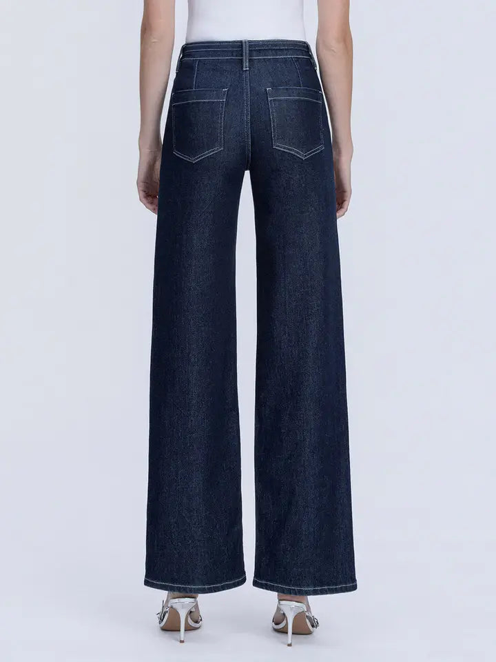 Vervet High Rise Dk Wash Tie Jean