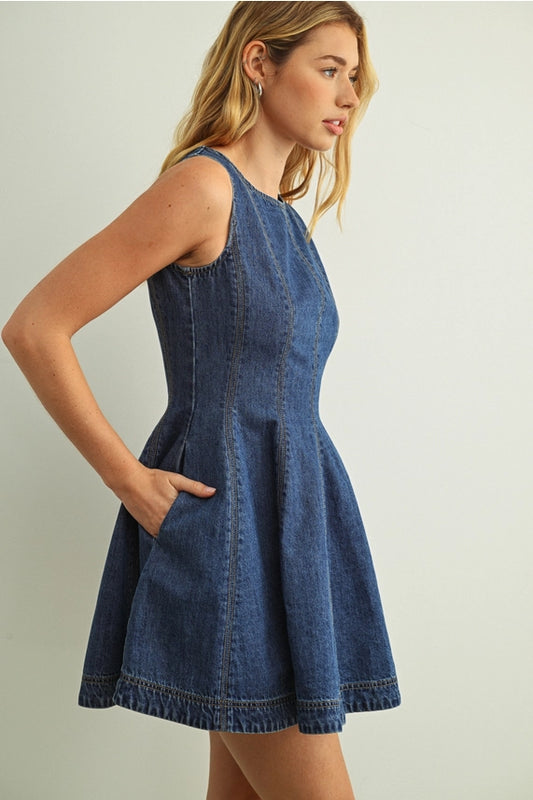 Miou Muse Denim Mini Dress