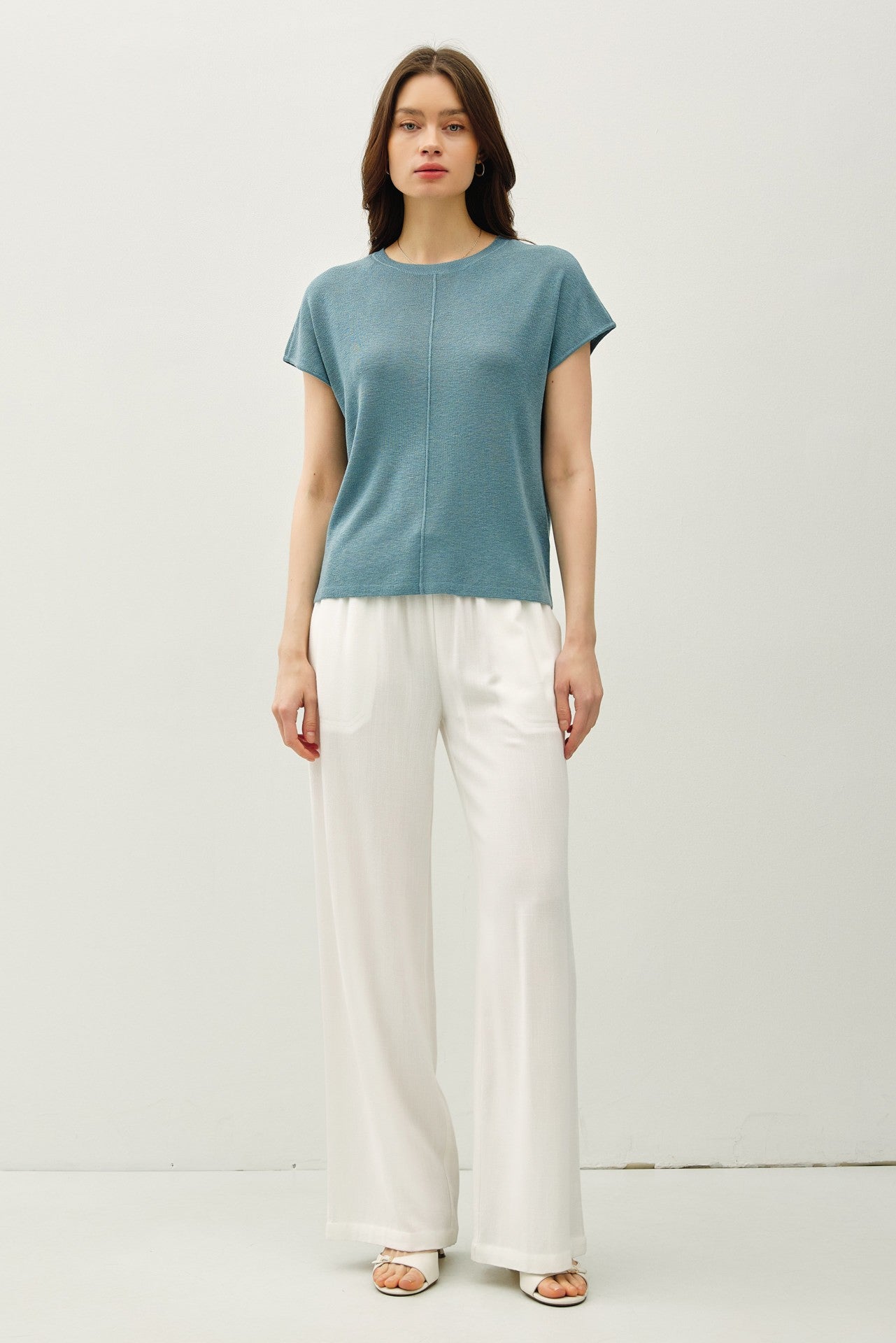 Be Cool Ultra Soft Knit Top Dusty Teal