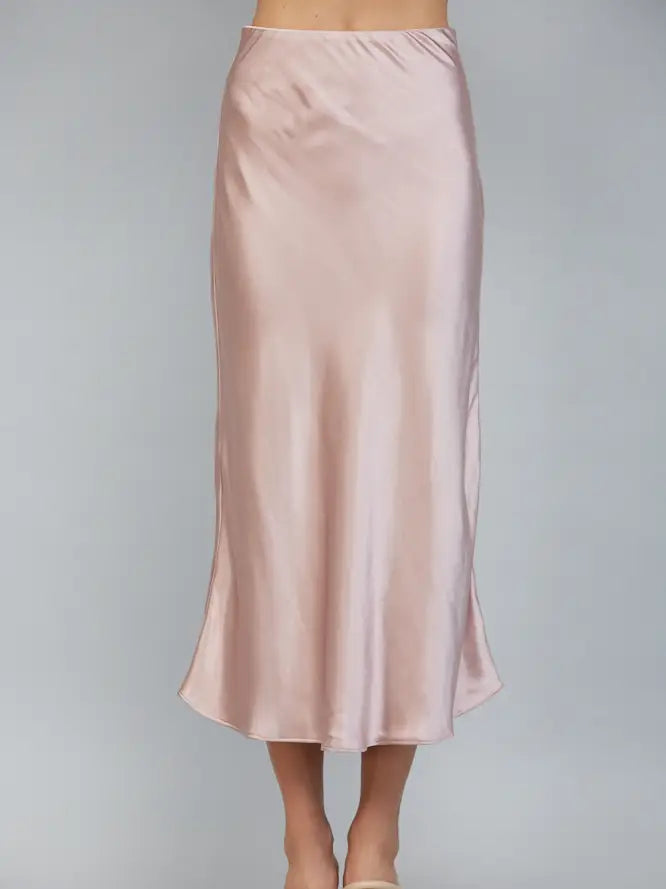 Fate Dusty Rose Satin Skirt