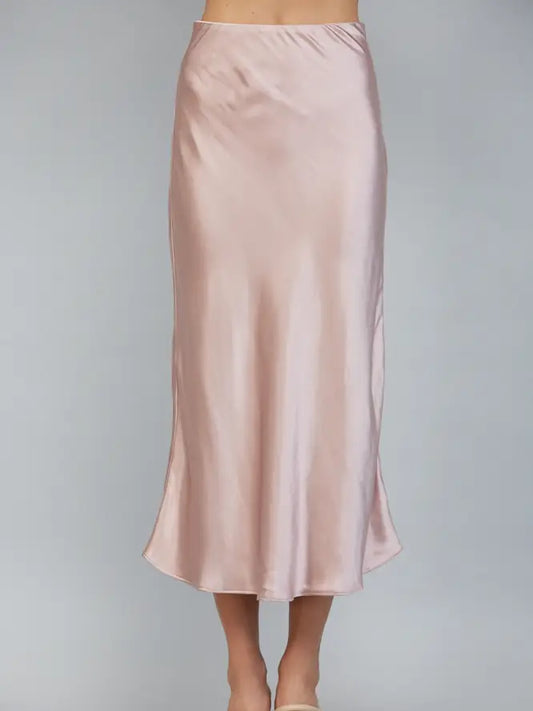 Fate Dusty Rose Satin Skirt