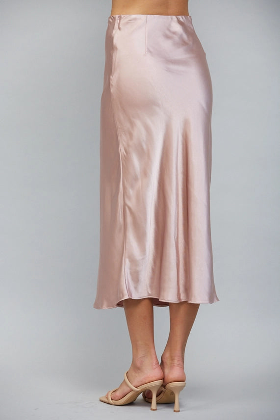 Fate Dusty Rose Satin Skirt