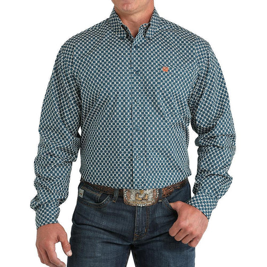 Cinch Teal Circle Print Shirt