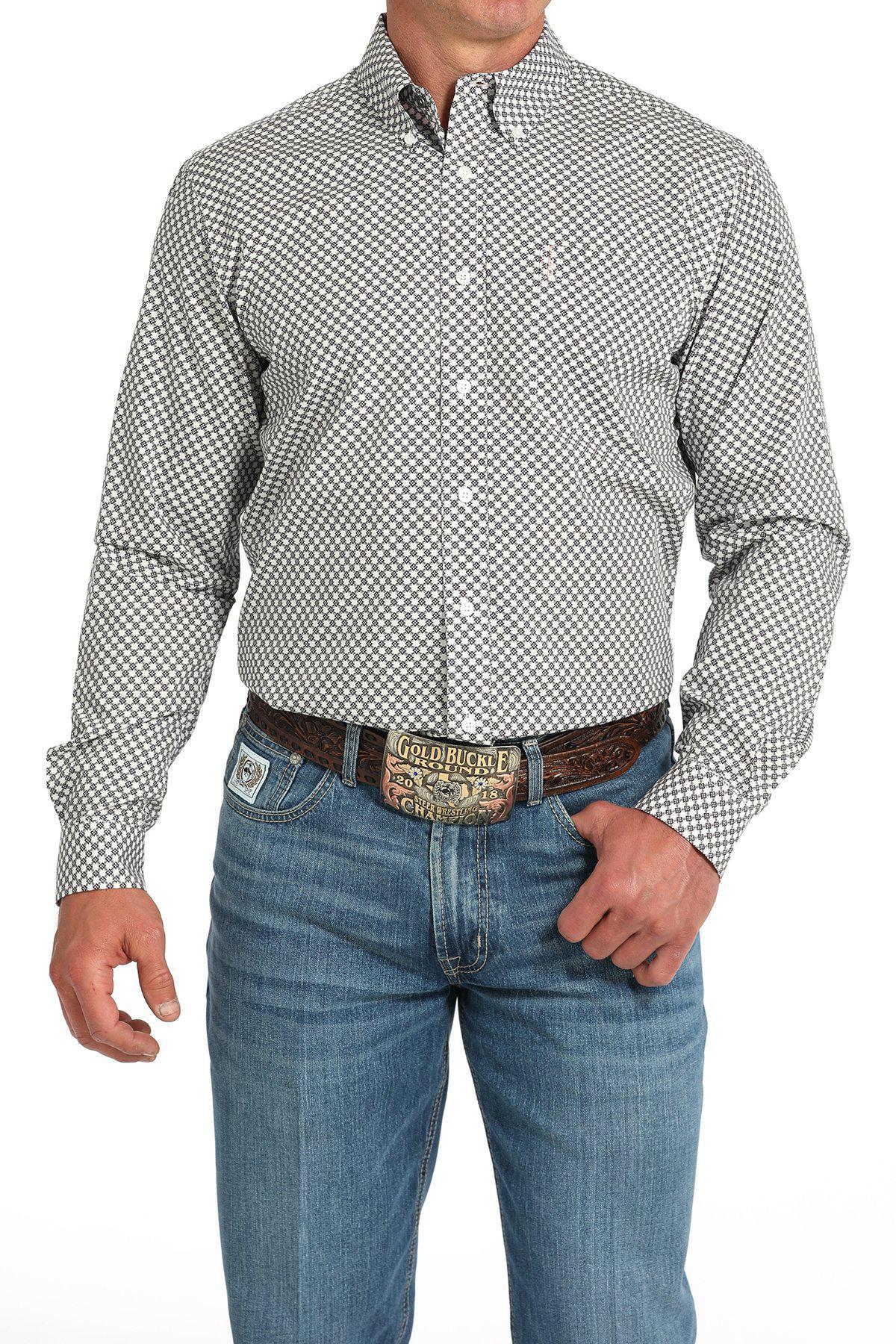 Cinch Black/Pink Modern Fit Print Shirt