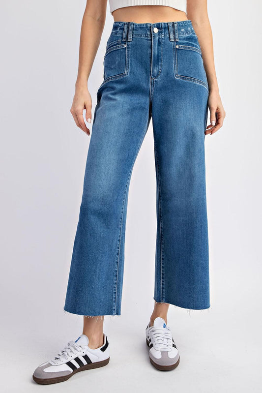 Eesome Cropped Denim Straight Leg Jean