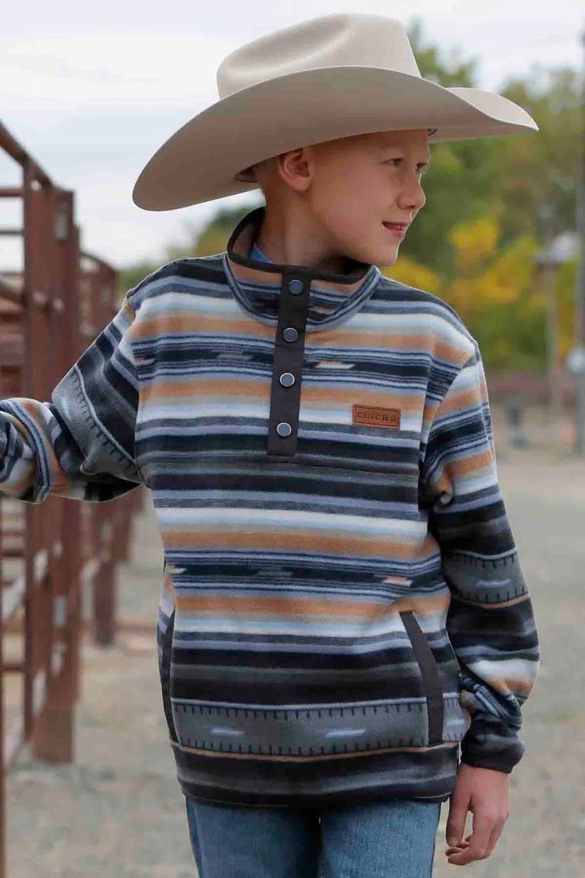 Cinch Boy's Blue Serape Polar Fleece