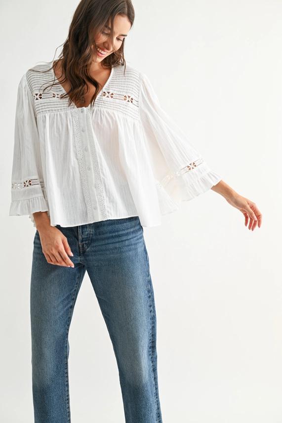 Cam White Cotton Blouse