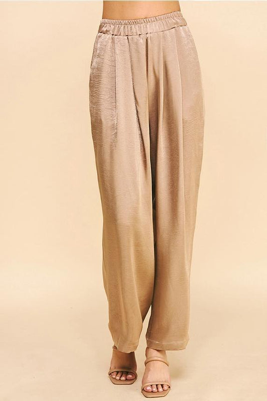 Pinch Taupe Satin Pants Taupe