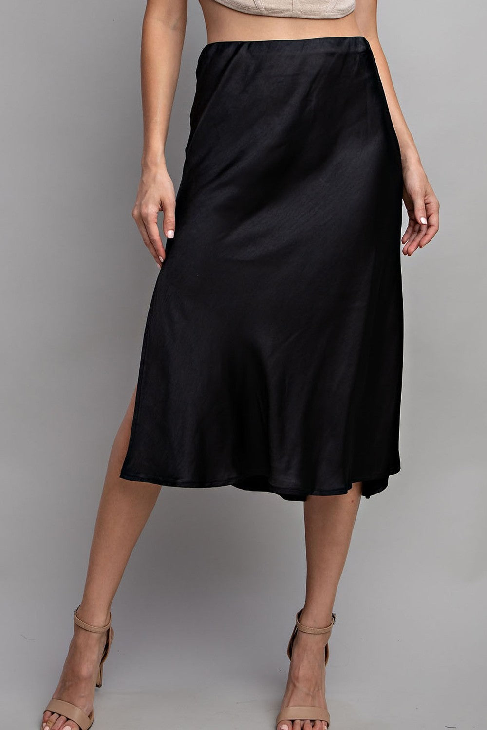 Eesome Black Satin Skirt