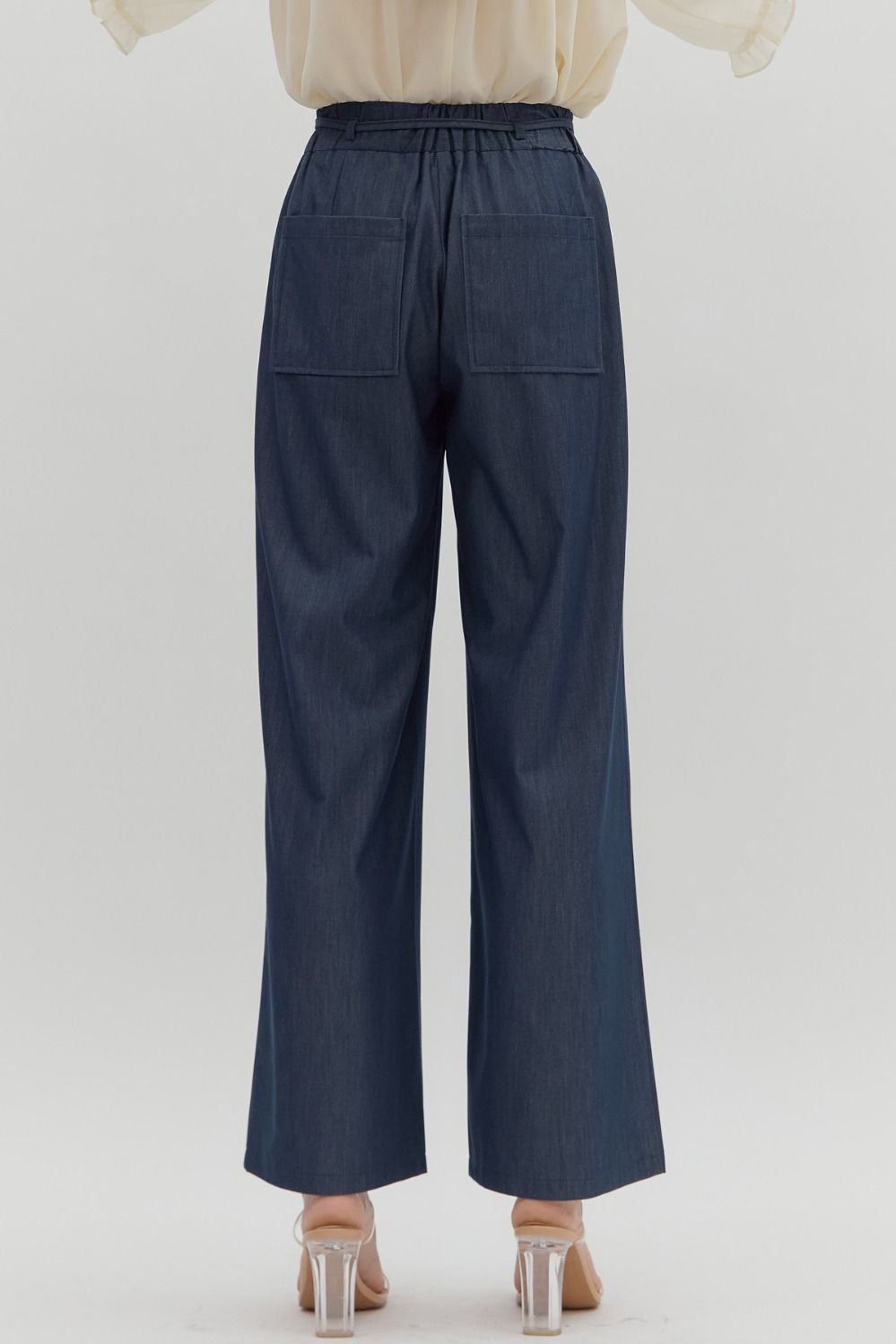 Entro Front Pin Tuck Pants Black