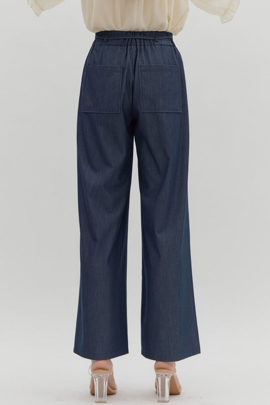 Entro Front Pin Tuck Pants Black