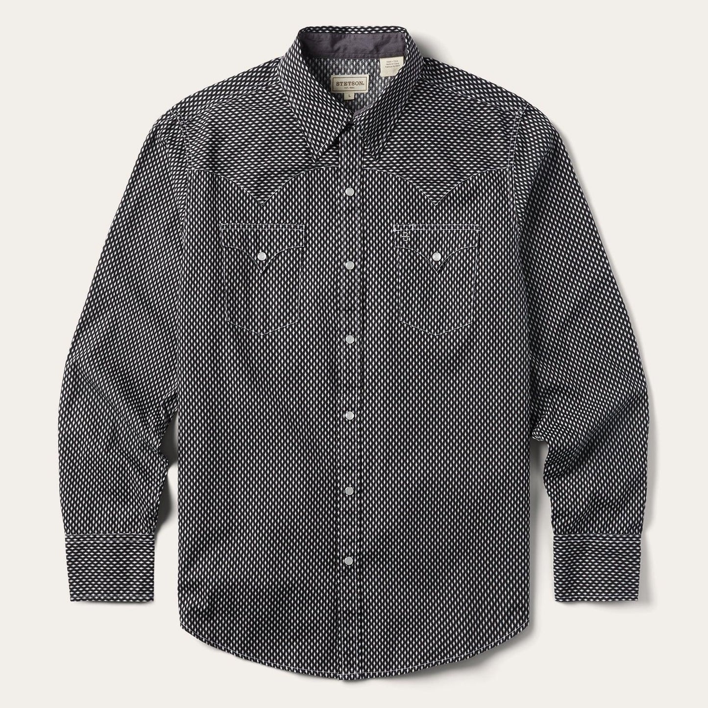 Stetson Men's Black Diamond Print Shirt